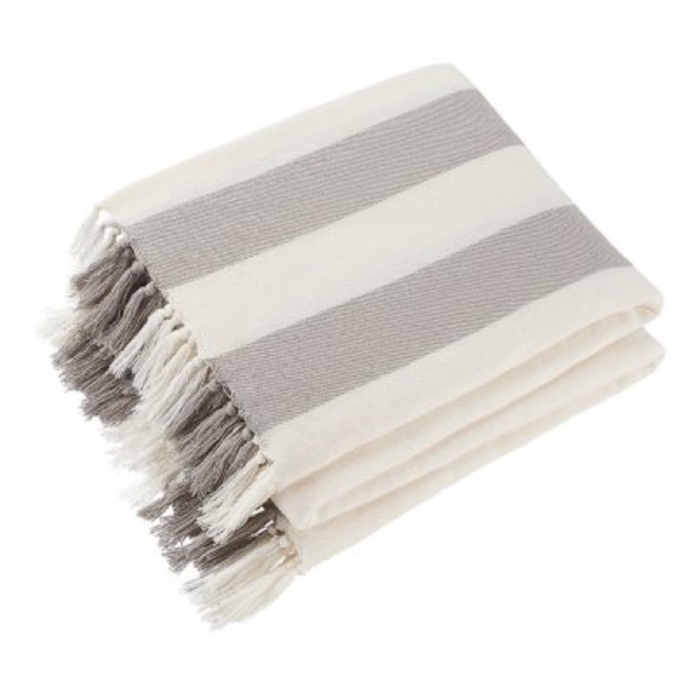 Member's Mark Cotton Stripe Throw with Tassels, 60" x 70"